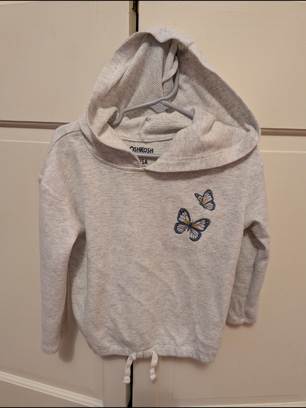 OshKosh B'gosh Heather Gray Girls' Hoodie with Butterfly Appliqué